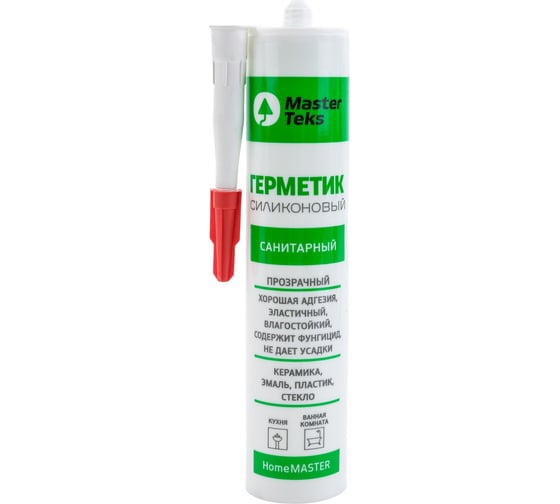 Изображение товара Санитарный герметик MASTERTEKS HOMEMASTER силикон. 260 мл прозрачн. 12 53391
