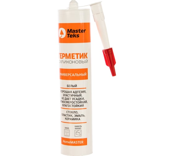 Изображение товара Универсальный герметик MASTERTEKS HOMEMASTER силикон. 260 мл белый 12 53392
