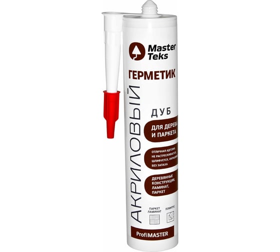 Изображение товара Герметик MASTERTEKS PROFMASTER акрил. для дерева и паркета дуб 290 мл 12 53358