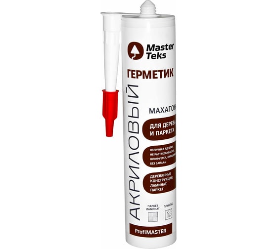 Изображение товара Герметик MASTERTEKS PROFMASTER акрил. для дерева и паркета махагон 290 мл 12 53360