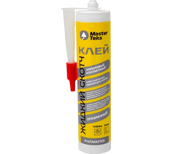 Изображение товара Контактный клей MASTERTEKS PROFMASTER акрил 280 г прозрачн. 12 53416