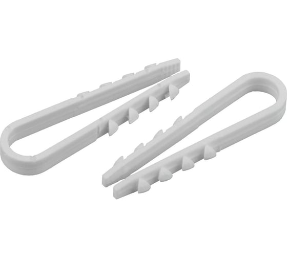 Изображение товара Дюбель-хомут для крепления кабеля ХВАТ 11-18 мм белый, нейлон, 100 шт фасовка 60451-0