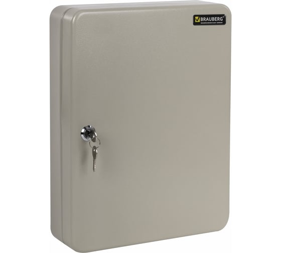 Изображение товара Шкафчик на 140 ключей BRAUBERG 370х280х80 мм, с замком, +140 брелоков, серый, 290340