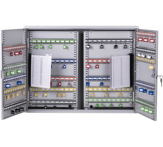 Изображение товара Шкафчик на 300 ключей BRAUBERG 730х550х140 мм, с замком, +300 брелоков, серый, 290341