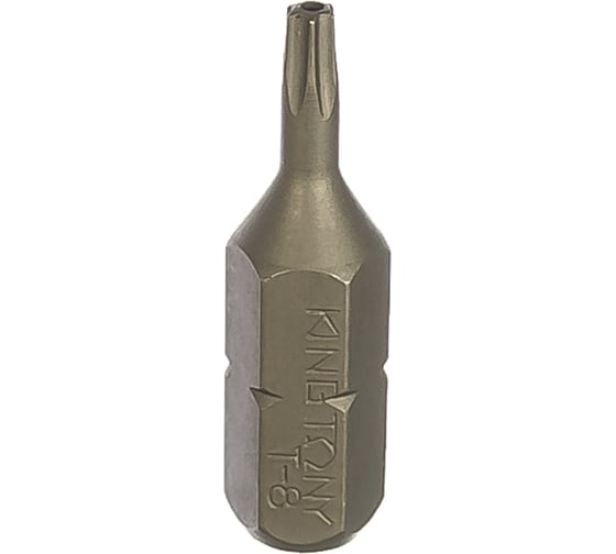 Изображение товара Вставка бита торцевая 1/4", TORX, T8, L=25, с отверстием KING TONY 102508U
