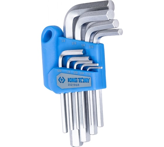Изображение товара Набор Г-образных шестигранников 1/16"-3/8", 9 предметов KING TONY 20219SR