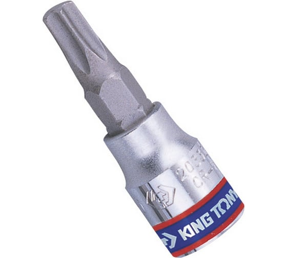Изображение товара Головка-бита торцевая 1/4", TORX с отверстием, T8Н, L=37 мм KING TONY 203708