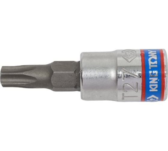 Изображение товара Головка-бита торцевая 1/4", TORX с отверстием, T27Н, L=37 мм KING TONY 203727