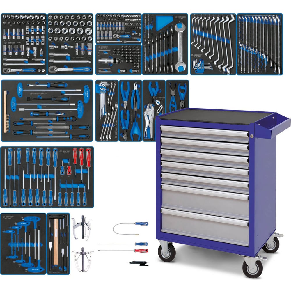 фото Набор инструментов king tony "board" в синей тележке, 325 предметов 934-325amb