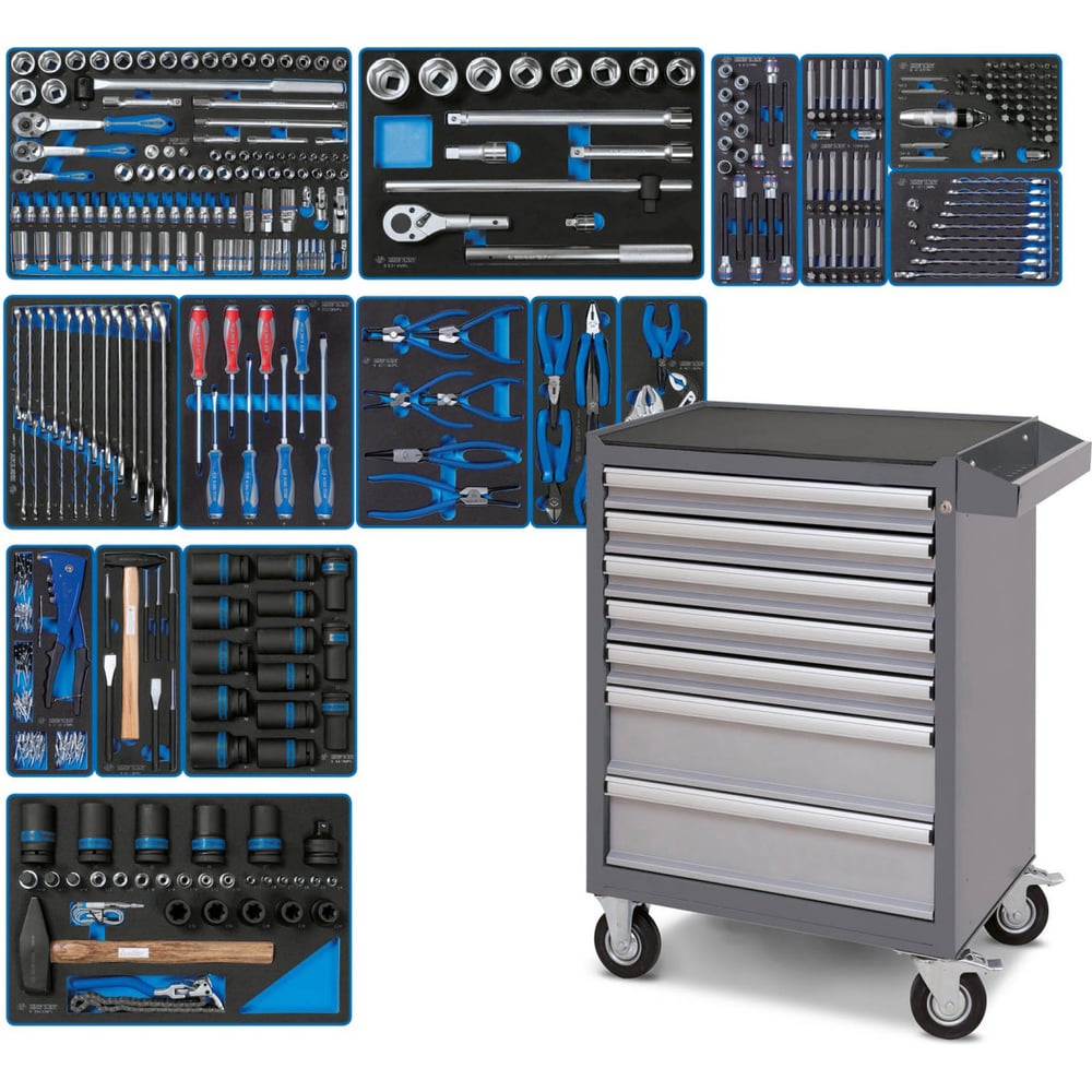 Изображение товара Набор инструментов KING TONY ACTION 327 предметов в серой тележке