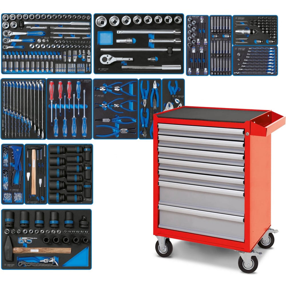 Изображение товара Набор инструментов KING TONY ACTION 934-327AMR на 327 предметов в красной тележке