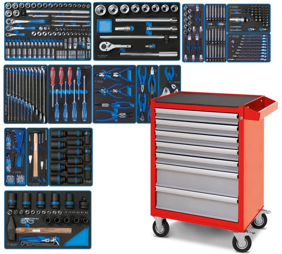 Изображение товара Набор инструментов KING TONY "ACTION" в красной тележке, 327 предметов 934-327AMR