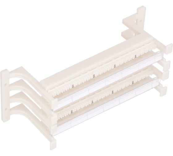 Изображение товара Настенный блок 110 типа NIKOMAX 100 пар, с ногами и cъемной этикеткой, белый NMC-CB110-100L