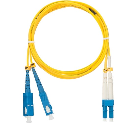 Изображение товара Переходной волоконно-оптический шнур NIKOMAX желтый, 3м NMF-PC2S2C2-SCU-LCU-003