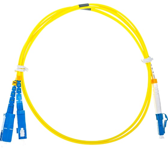 Изображение товара Переходной волоконно-оптический шнур NIKOMAX желтый, 1м NMF-PC2S2C2-SCU-LCU-001