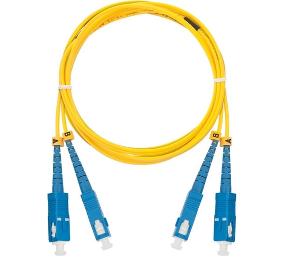 Изображение товара Соединительный волоконно-оптический шнур NIKOMAX желтый, 5м NMF-PC2S2C2-SCU-SCU-005