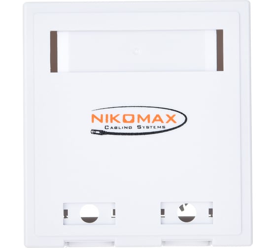 Изображение товара Настенная розетка NIKOMAX 2 порта, со шторками, белая NMC-WO2UD2-FT-ST-WT