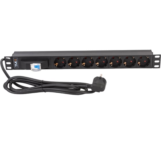 Изображение товара Блок электрических розеток TLK 19, металлический корпус TLК-RSC07-MD-04-BK