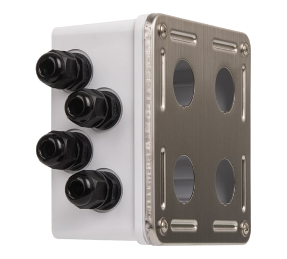 Изображение товара Индустриальный корпус настенной розетки 4 порта, металлик NIKOMAX NMC-MB4P-IS-MT