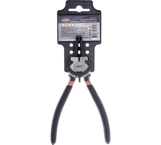 Изображение товара Съемник внешних стопорных колец изогнутый 170мм AV Steel AV-628170