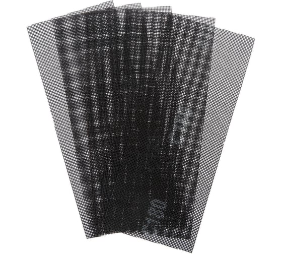 Изображение товара Сетка абразивная водостойкая, карбид кремния, 115x280 мм, Р180, 5 шт ТУНДРА 1857959