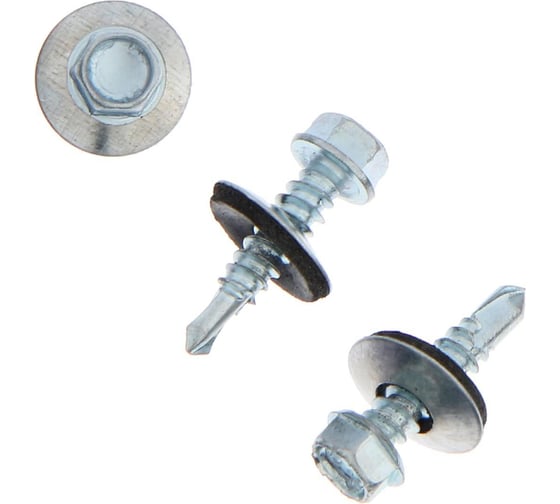 Изображение товара Саморезы кровельные ТУНДРА krep с буром 5.5x25 мм, цинк, 60 шт. 7156274