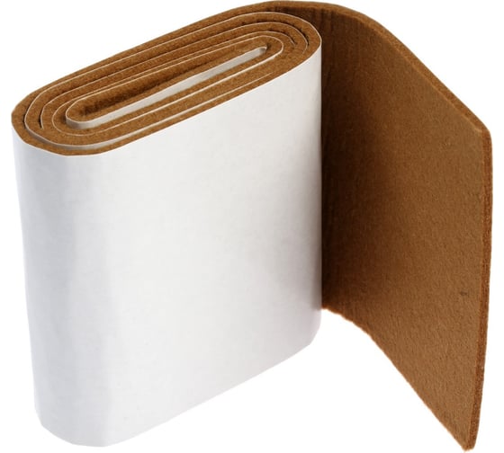 Изображение товара Самоклеящиеся подпятники для мебели ТУНДРА 100x10x0,3 см, фетр, цвет коричневый 9395862