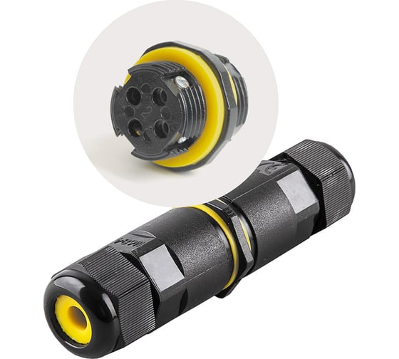 Изображение товара Соединитель-коннектор для проводов STEKKER трехконтактный, водонепроницаемый 49112