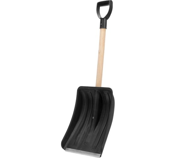 Изображение товара Полипропиленовая лопата для уборки снега SPARTA 275x365x870 мм, деревянный черенок 61653