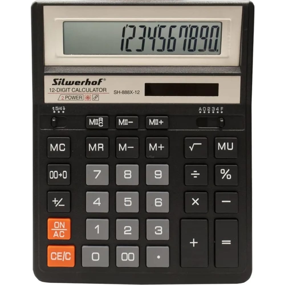 Настольный калькулятор Silwerhof калькулятор настольный staff stf 888 12 200х150мм 12 разрядов двойное питание 250149