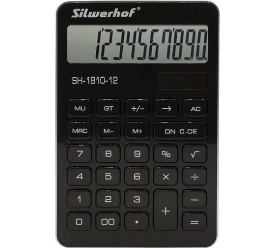 Изображение товара Настольный калькулятор Silwerhof SH-1810-12 черный, 12-разрядов 1789271