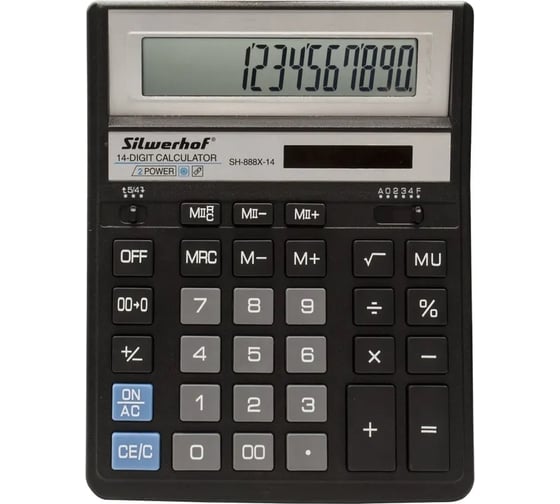 Изображение товара Калькулятор настольный Silwerhof SH-888X-14 черный, 14-разрядов 1789284