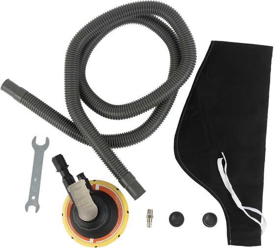 Изображение товара Роторно-орбитальная пневматическая шлифовальная машина DeBever с мешком для сбора пыли 150 мм, орб. ход 5,0 мм, 15 отв. DB-4092