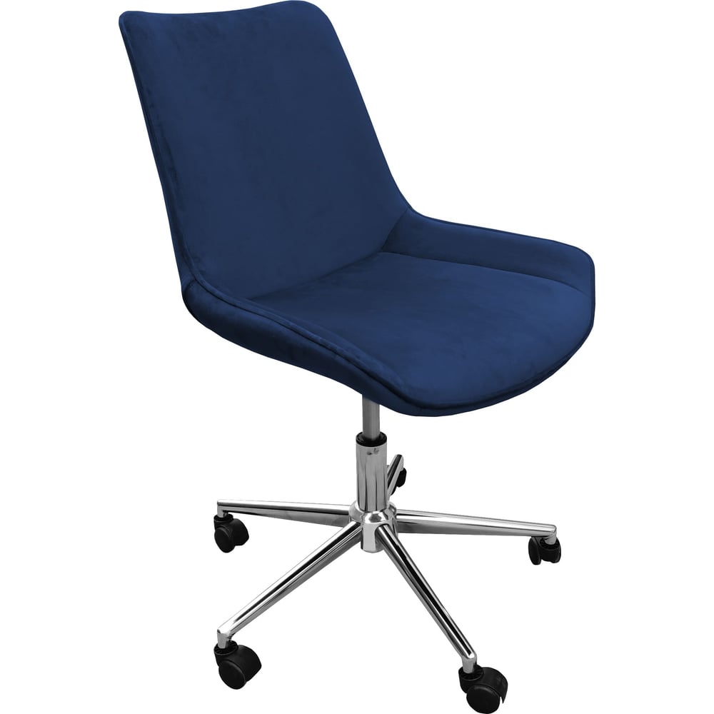 Изображение товара Стул AKS Home LUMIER поворотный в велюре сапфир с хром каркасом