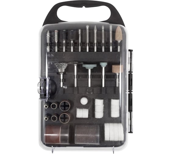 Изображение товара Набор аксессуаров для мини-дрелей 71 предмет в пластиковом кейсе Forsage F-GSK071