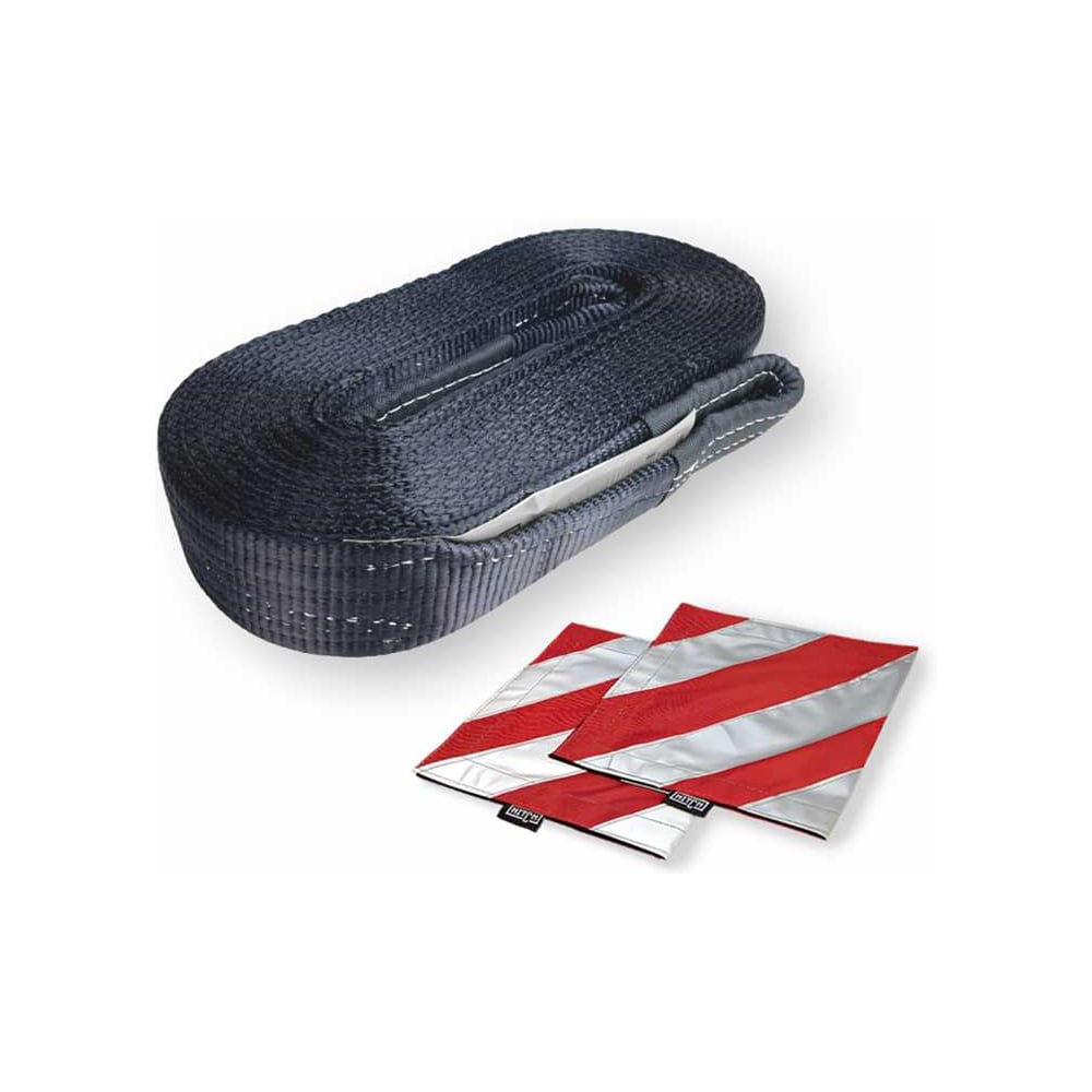 Изображение товара Буксировочный динамический трос HITCH PROF Лента, масса авто 6 т, разрывная 18 т, 8м, петля-петля SZ071513