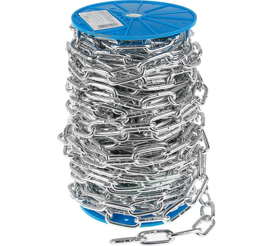 Изображение товара Длиннозвенная цепь ТУНДРА krep DIN763, диаметр 8 мм, сварная, оцинкованная, 30 м 2579460