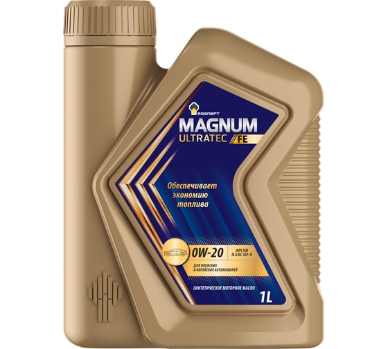 Изображение товара Моторное масло Роснефть Rosneft Magnum Ultratec FE 0W–20, канистра 1 л (-РНПК) 40802332