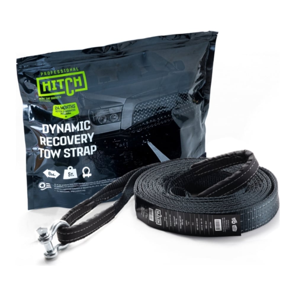Изображение товара Буксировочный динамический трос HITCH PROF Лента 6 м нагрузка 5 т для автомобилей