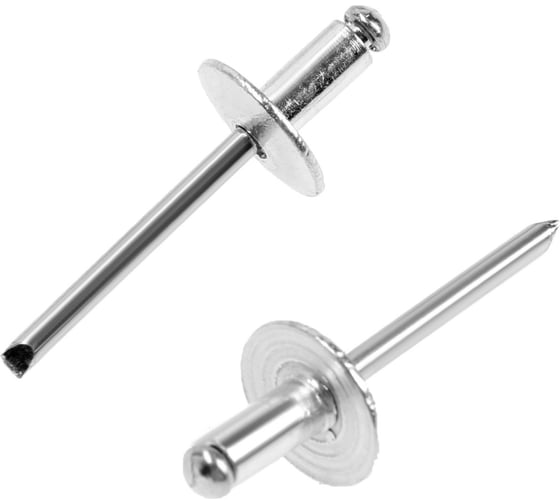 Изображение товара Вытяжные заклепки ТУНДРА krep алюминий-сталь, увеличенный борт 14 мм, 4.8x12 мм, 50 шт. 9743703