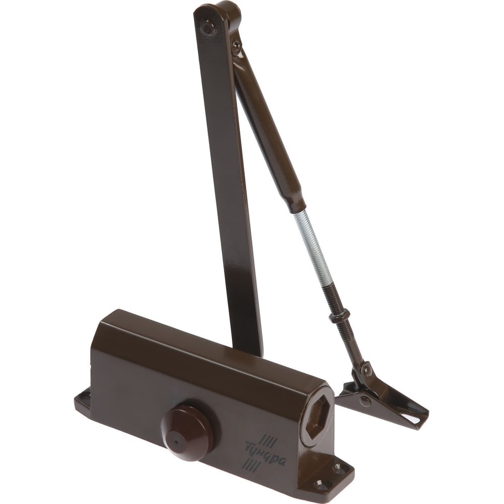 Изображение товара Дверной доводчик ТУНДРА D60BR коричневый, пружинный, верхний монтаж, до 50 кг