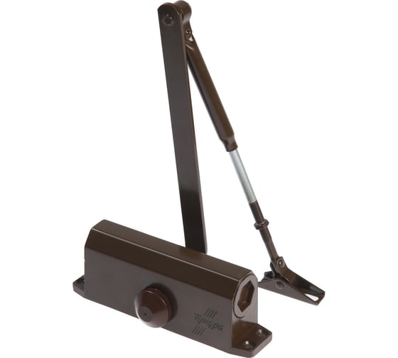 Изображение товара Дверной доводчик ТУНДРА D60BR, от 35-50 кг, коричневый 3937425