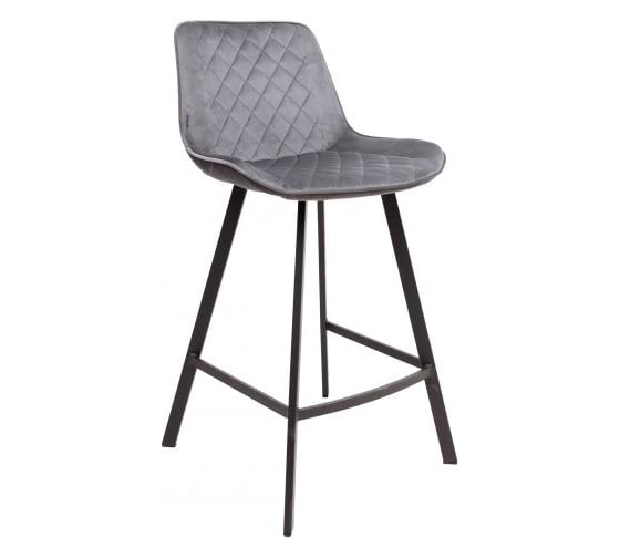 Изображение товара Барный стул AKS Home LEROS, (серый велюр HLR-21/черный) 81474