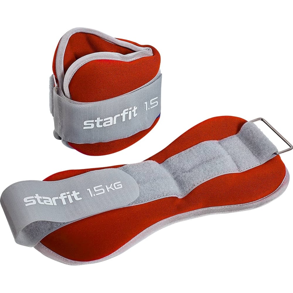 Изображение товара Универсальные утяжелители Starfit WT-502 1.5 кг, красный/серый ЦБ-00002502