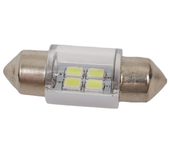 Изображение товара Светодиод Nord-Yada 24 В, T11x31-S8.5 4SMD (size 2835 в стекл.колбе), C5W, белый, 2 шт. в 1 уп. 907112