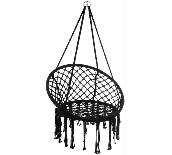 Изображение товара Качели-гамак Homium подвесные качели, черный, с кисточками hammock6