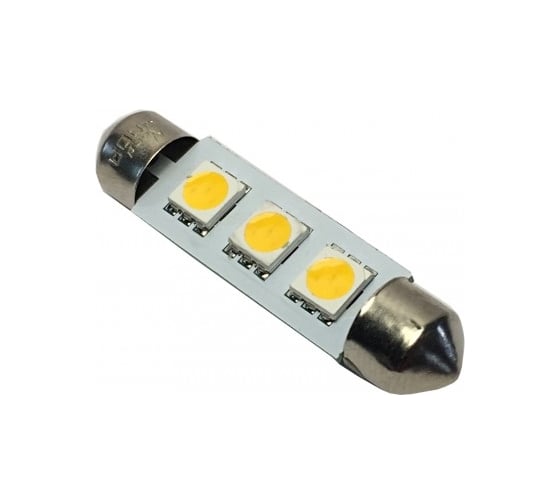Изображение товара Светодиод Nord-Yada 24 В, T11x36-S8.5 (3SMD size 5050), C5W, белый, 0.48 Вт, 12 Лм, 2 шт. в 1 уп. 902872