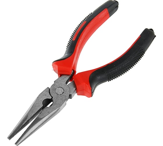 Изображение товара Длинногубцы ЛОМ шлифованные, двухкомпонентные рукоятки, 160 мм 1532375