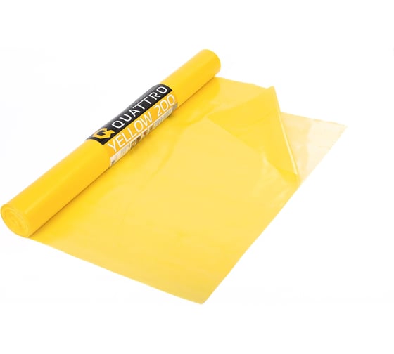 Изображение товара Однослойная пароизоляция QUATTRO YELLOW 200 150 м2, полурукав с отступом 20 см 1600 мм ПВД (ширина полотна 3,2м 46,89 м) 4610003801298