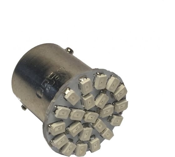 Изображение товара Светодиод Nord-Yada 24 В, G18.5 22SMD(size 3020) R10W BA15s красный 2.4W 10.7 Лм, 2 шт. в 1 уп. 904812